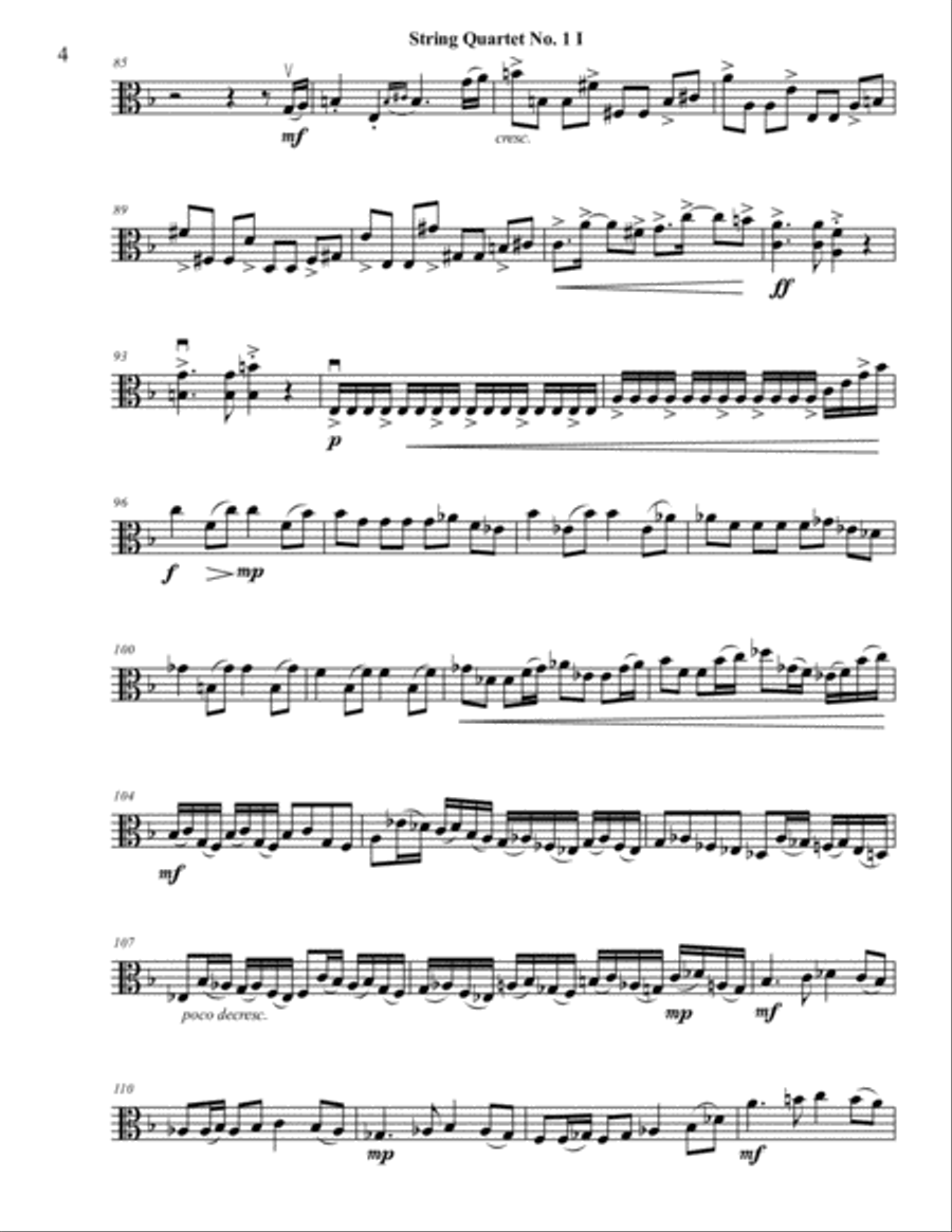 String Quartet 1 in D Minor - viola String Quartet scores gallery preview page 4