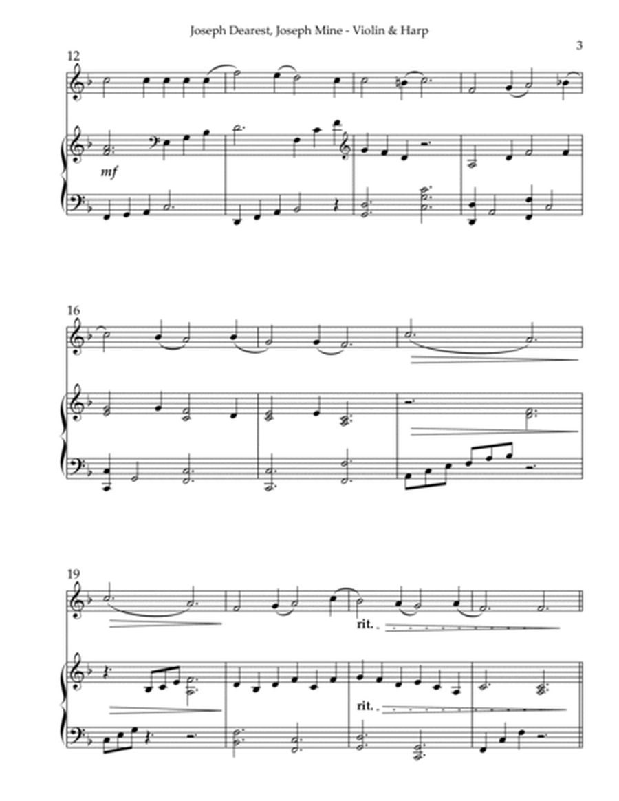 Joseph Dearest, Joseph Mine, Duet for Violin & Harp image number null