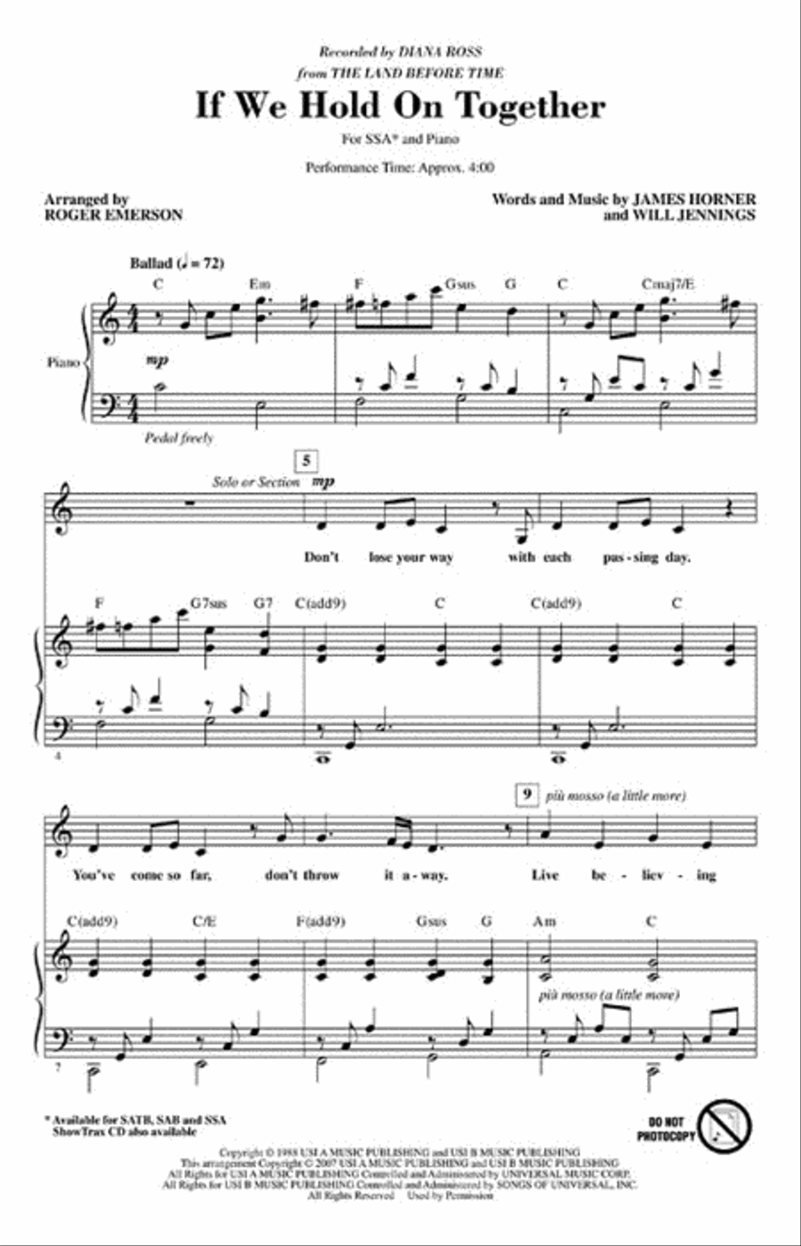 If We Hold On Together SSA scores gallery preview page 2