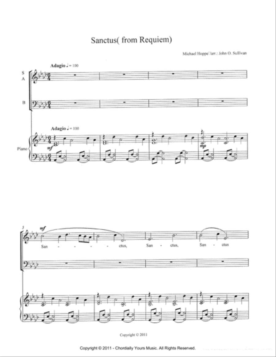 Sanctus ( from Requiem ) 3-Part scores gallery preview page 2