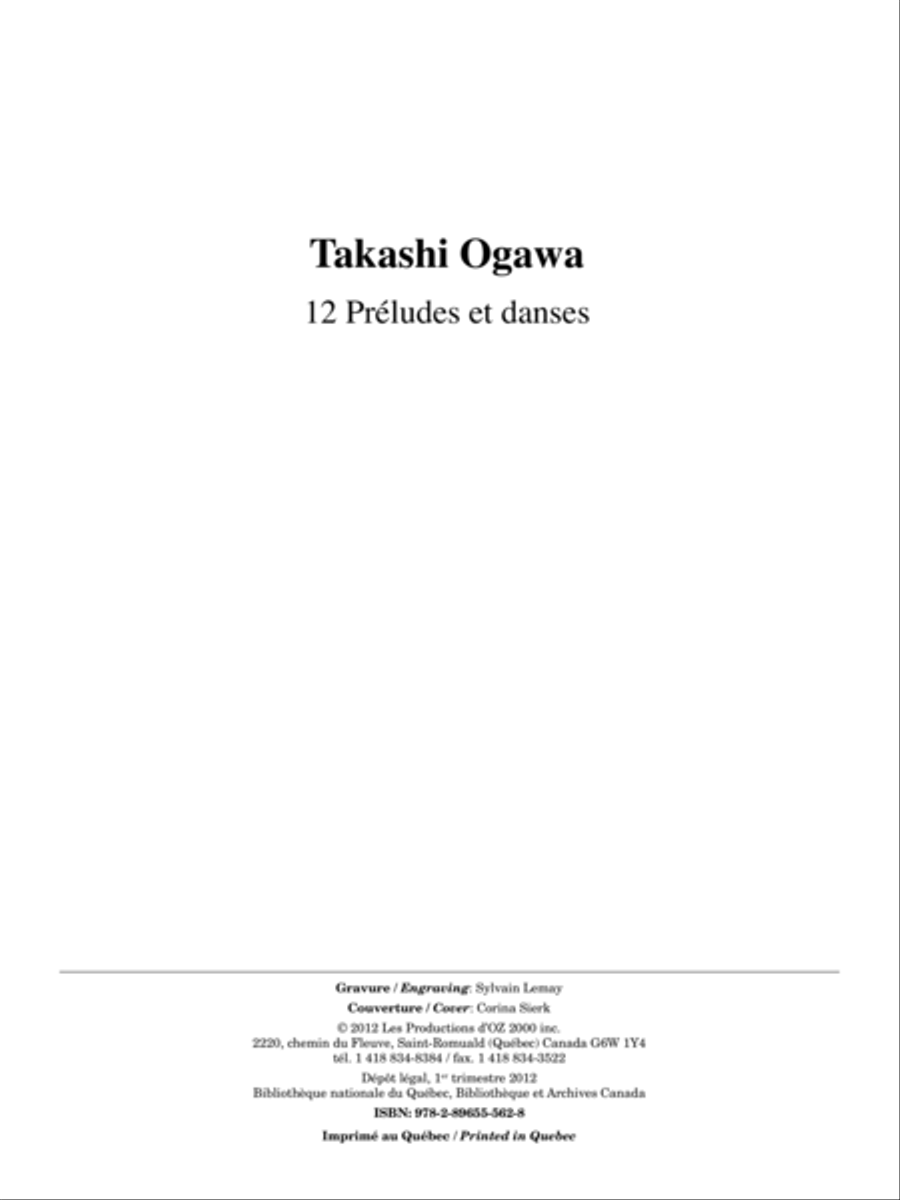 12 Préludes et danses Classical Guitar scores gallery preview page 1