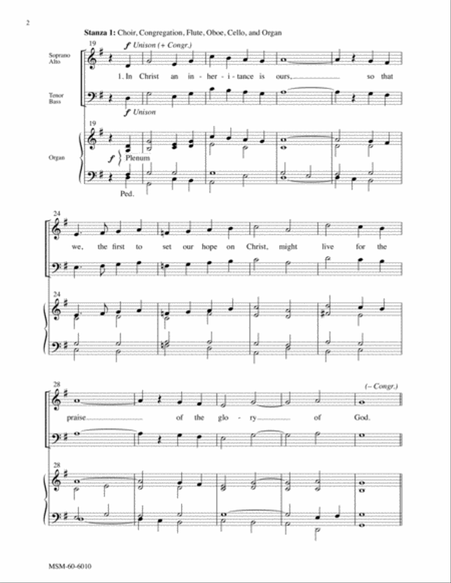 In Christ an Inheritance Is Ours 4-Part scores gallery preview page 3