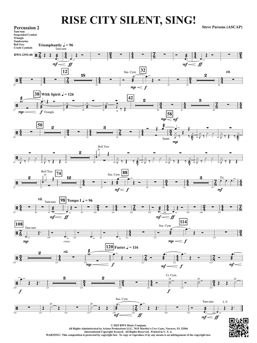 Rise City Silent, Sing!: 2nd Percussion Percussion scores gallery preview page 1