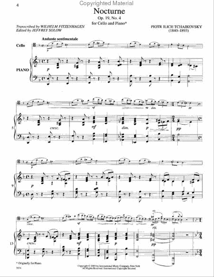 Nocturne Op. 19, No. 4 Piano Accompaniment scores gallery preview page 2
