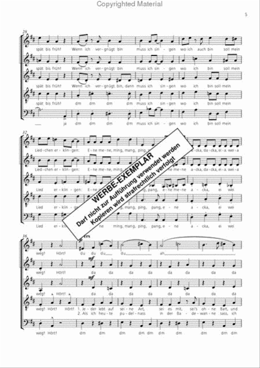 Wenn ich vergnugt bin Wenn ich vergnugt bin A Cappella scores gallery preview page 4