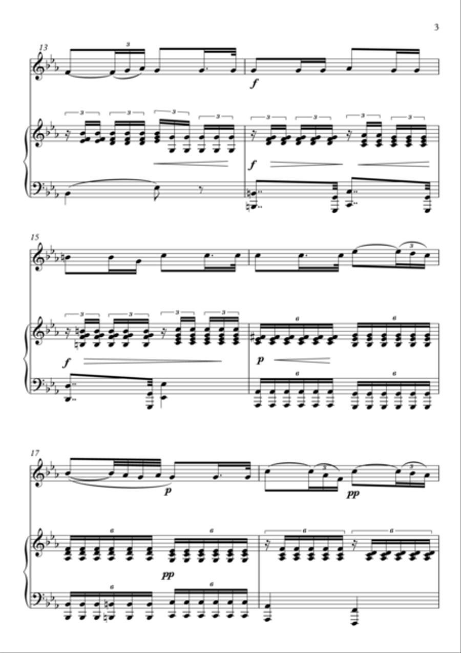 Les Plaintes Flute piano duet de Schubert Flute Duet scores gallery preview page 3
