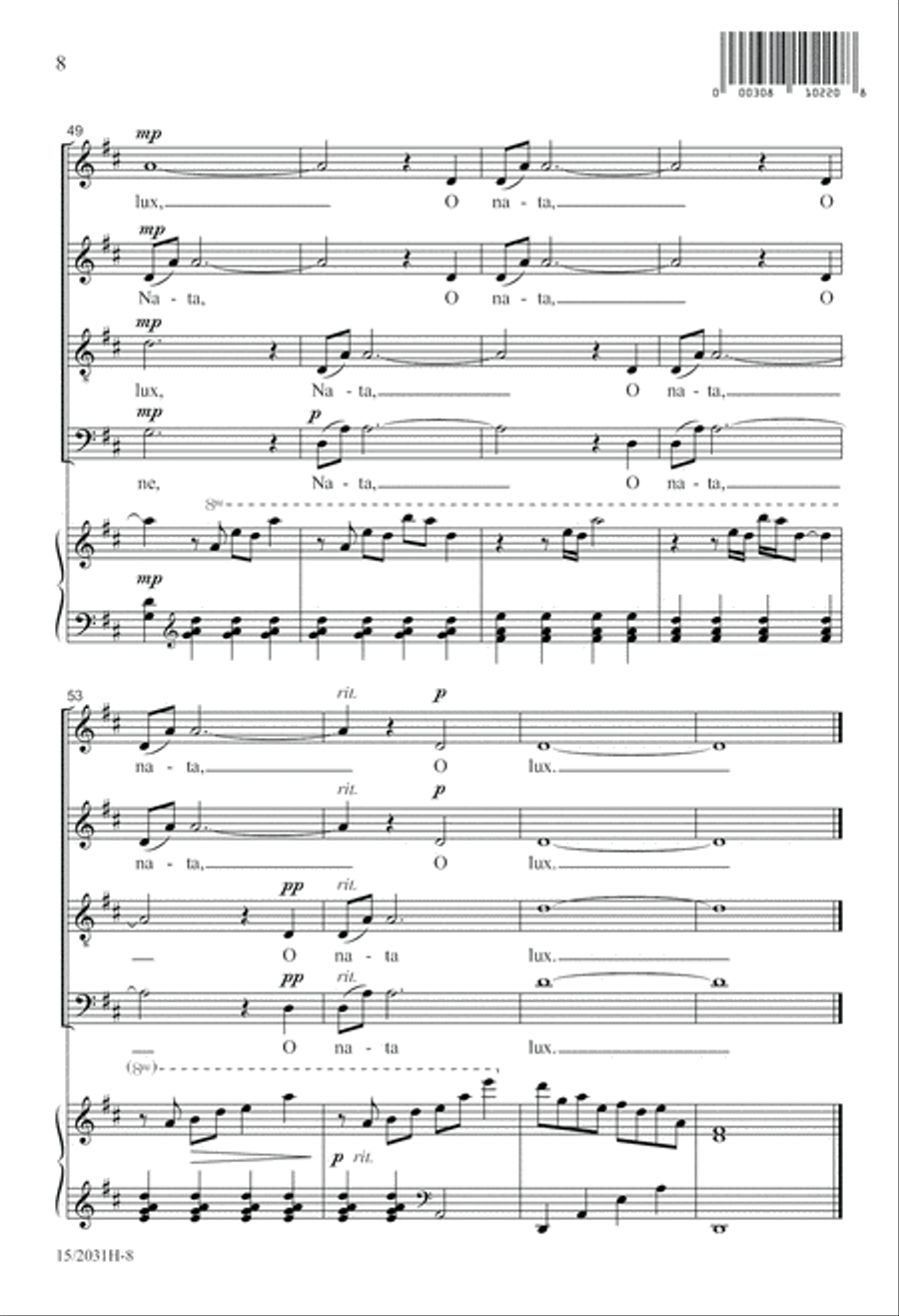 O Nata Lux 4-Part scores gallery preview page 8