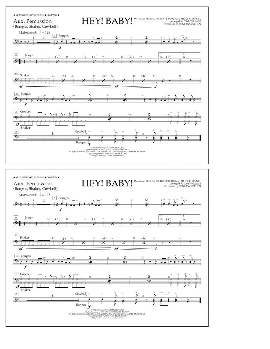 Hey! Baby! - Aux. Percussion