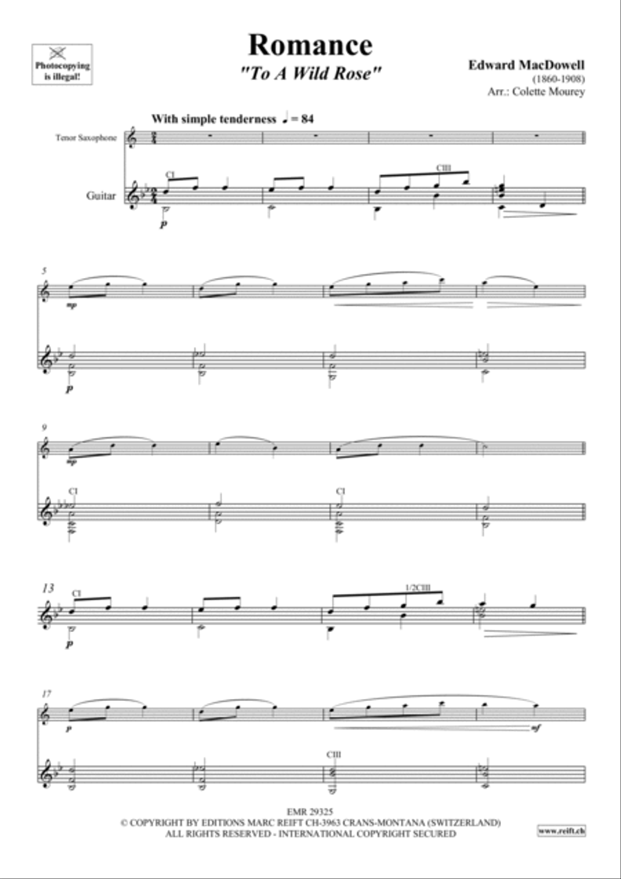 Romance Tenor Saxophone scores gallery preview page 3