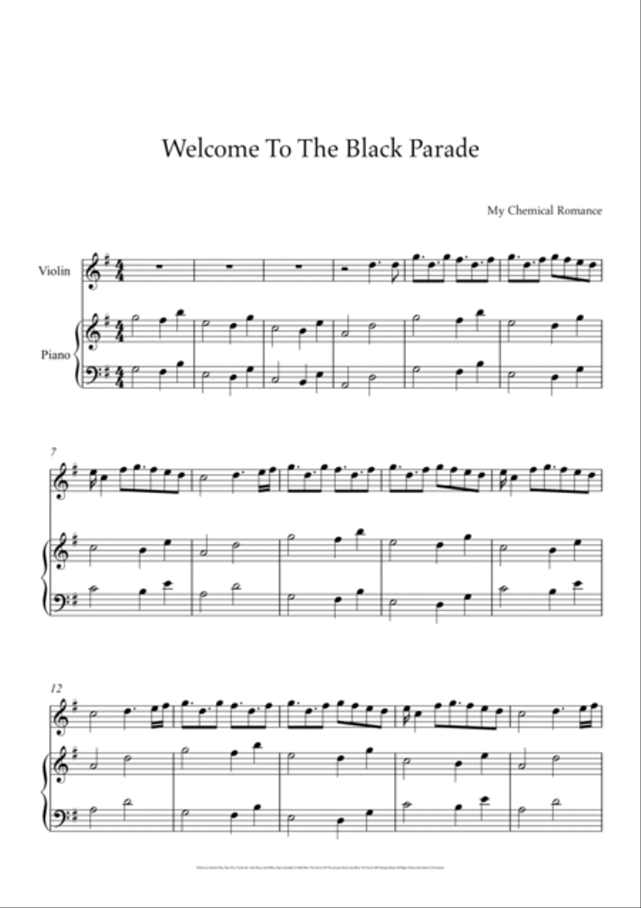 Welcome To The Black Parade Small Ensemble scores gallery preview page 2