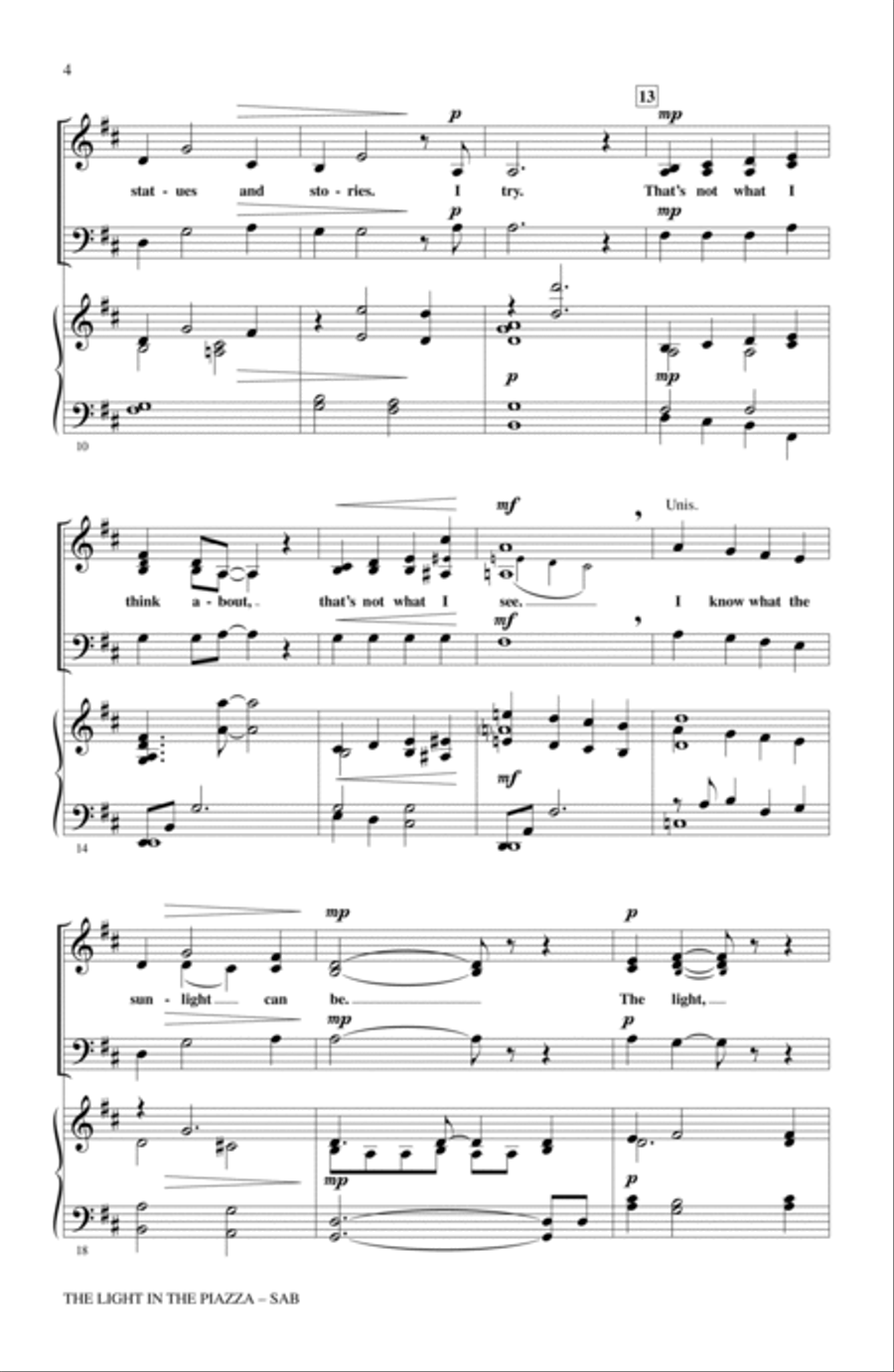 The Light In The Piazza (arr. John Purifoy) 3-Part scores gallery preview page 2