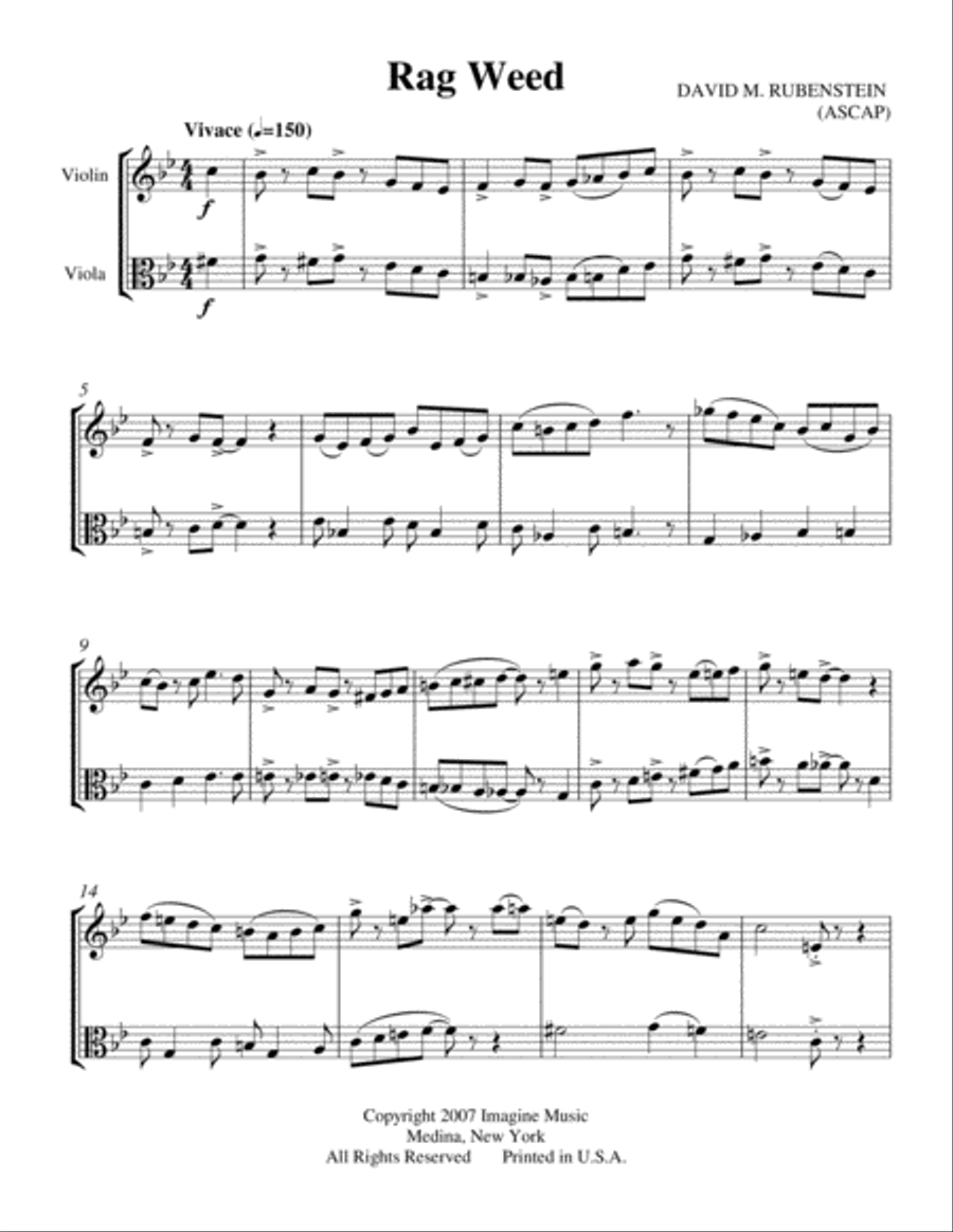 Rag Weed Viola scores gallery preview page 1