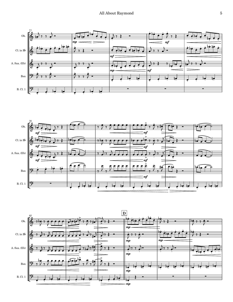 All About Raymond Woodwind Ensemble scores gallery preview page 6