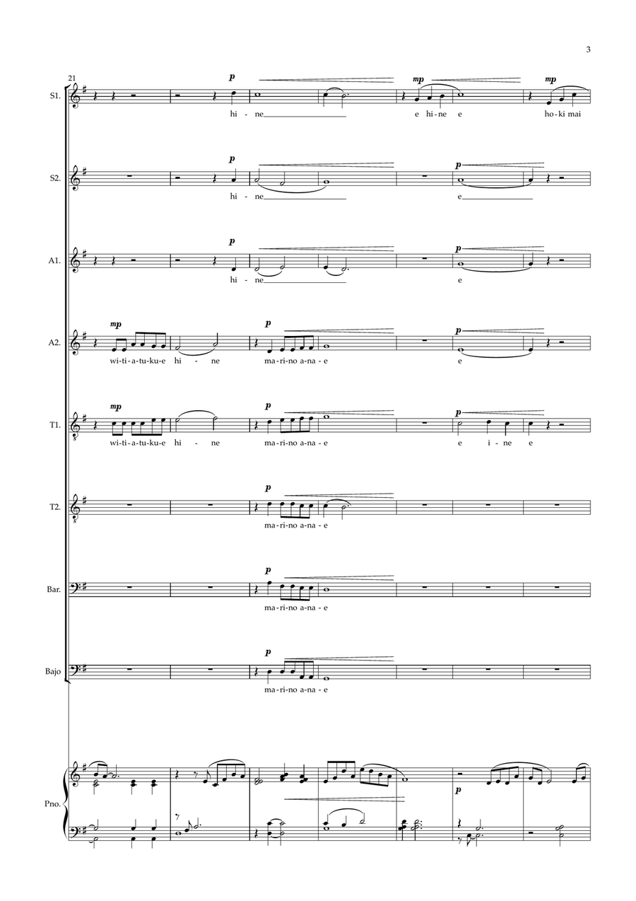 Pokare Kare ana Choir scores gallery preview page 3