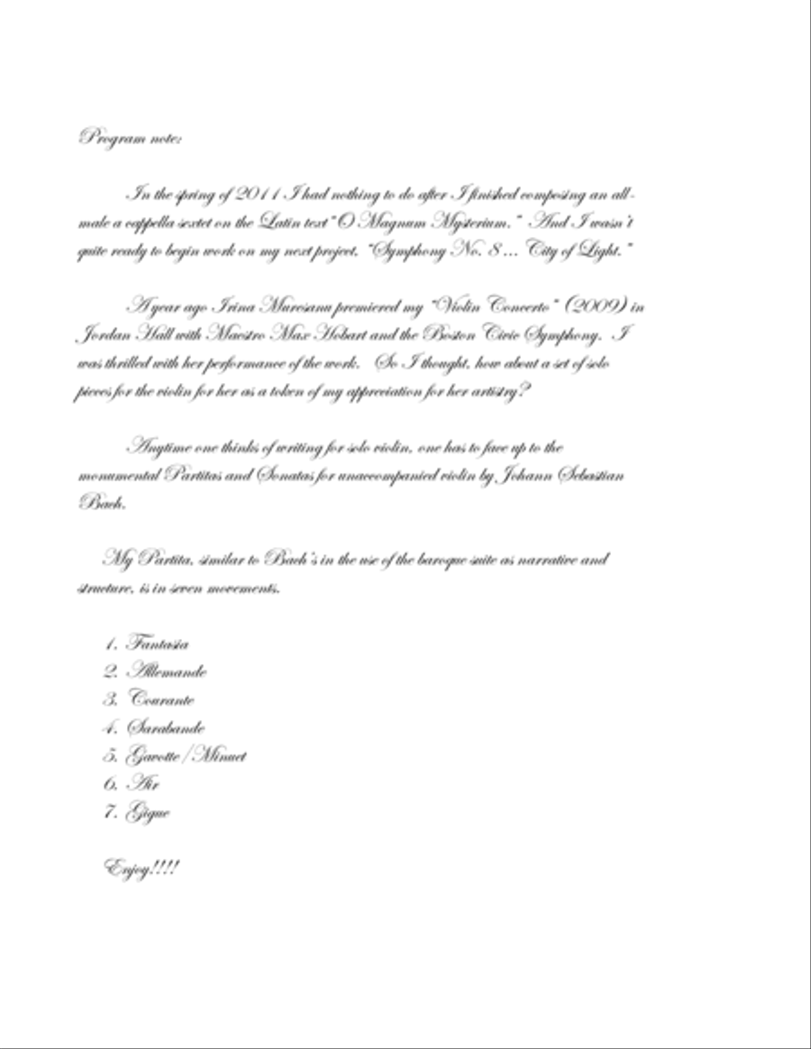 Partita for Solo Violin (2011) Violin Solo scores gallery preview page 2