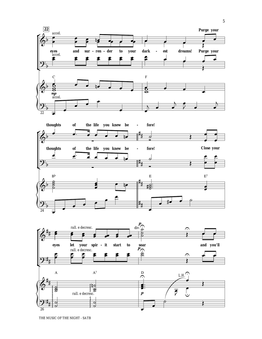 The Music Of The Night (from The Phantom Of The Opera) 4-Part scores gallery preview page 4