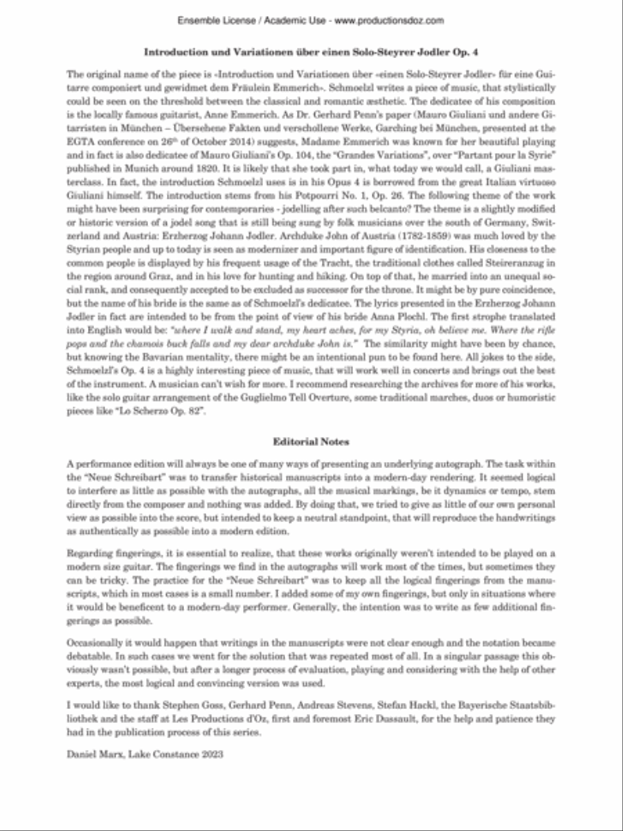 Introduction und Variationen Classical Guitar scores gallery preview page 2