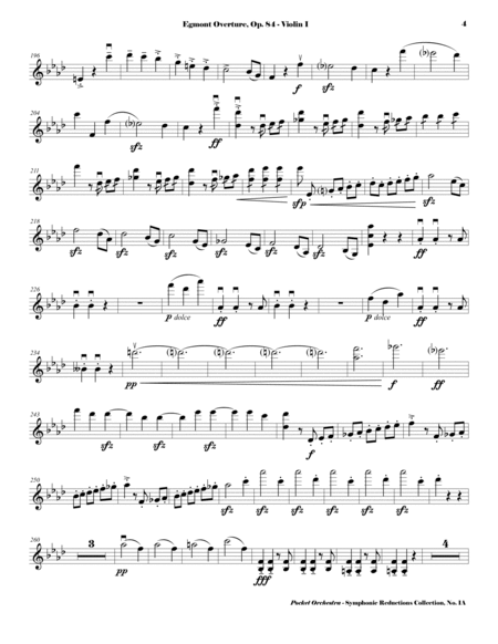Beethoven - Egmont Overture, Op. 84 - String Quartet Arrangement - Parts image number null