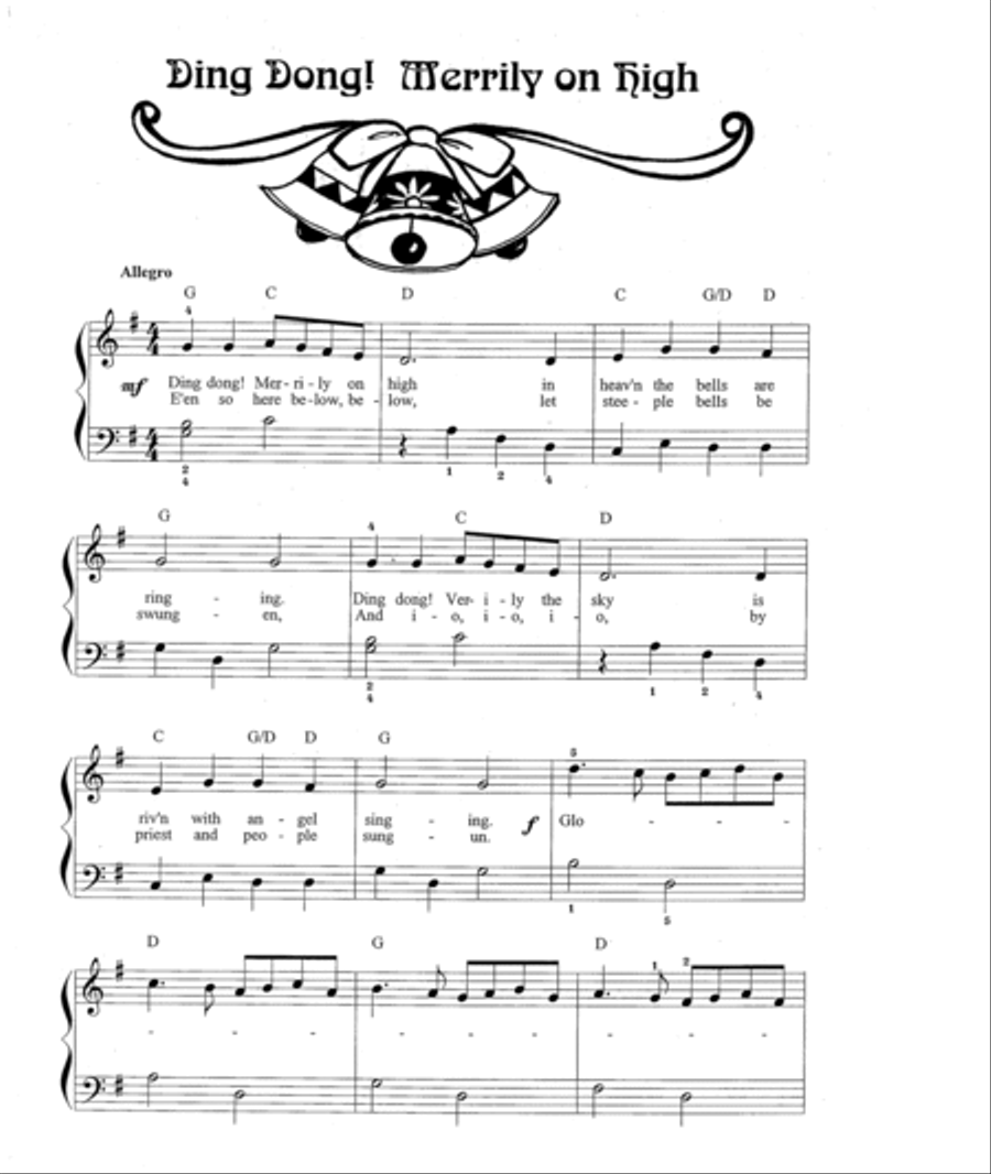 Ding Dong! Merrily on High Piano Solo scores gallery preview page 2
