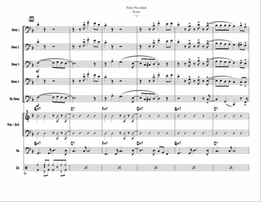 Feliz Navidad Feliz Navidad Brass Quintet scores gallery preview page 6