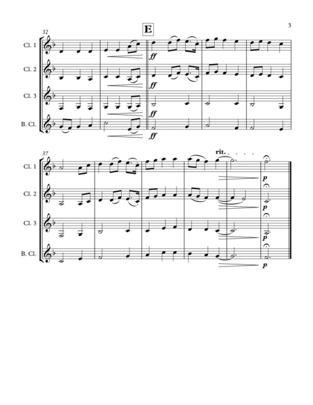 Chorale from "Jupiter" - Clarinet Quartet image number null