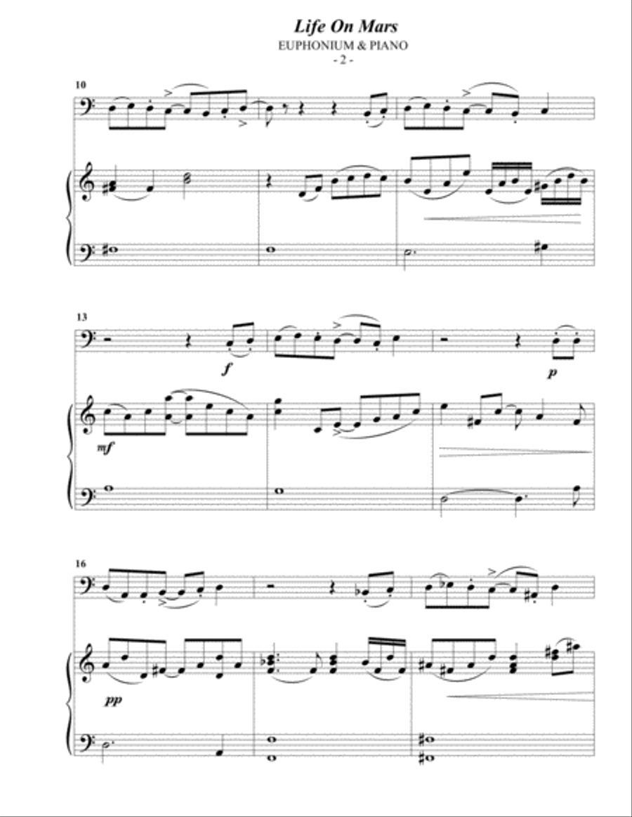 Life On Mars Euphonium scores gallery preview page 2