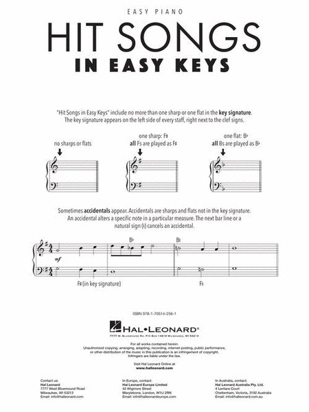 Hit Songs – In Easy Keys