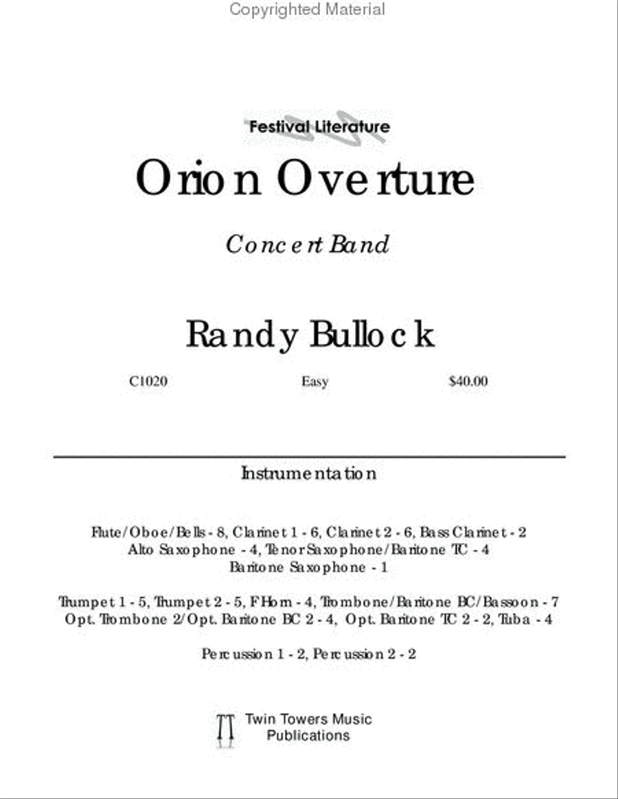 Orion Overture Concert Band scores gallery preview page 2