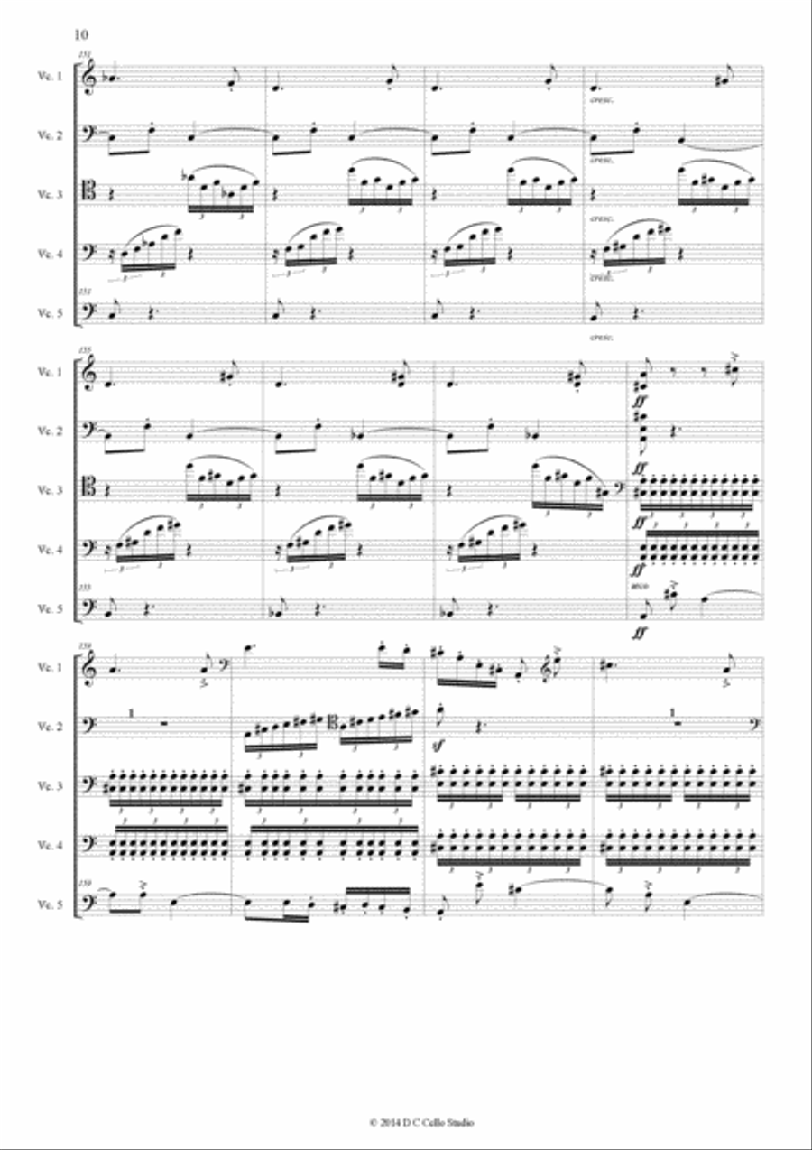 Andante from Trio in E​-​flat, Op. 100 String Quintet scores gallery preview page 4