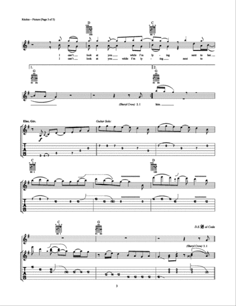 Picture Electric Guitar scores gallery preview page 3