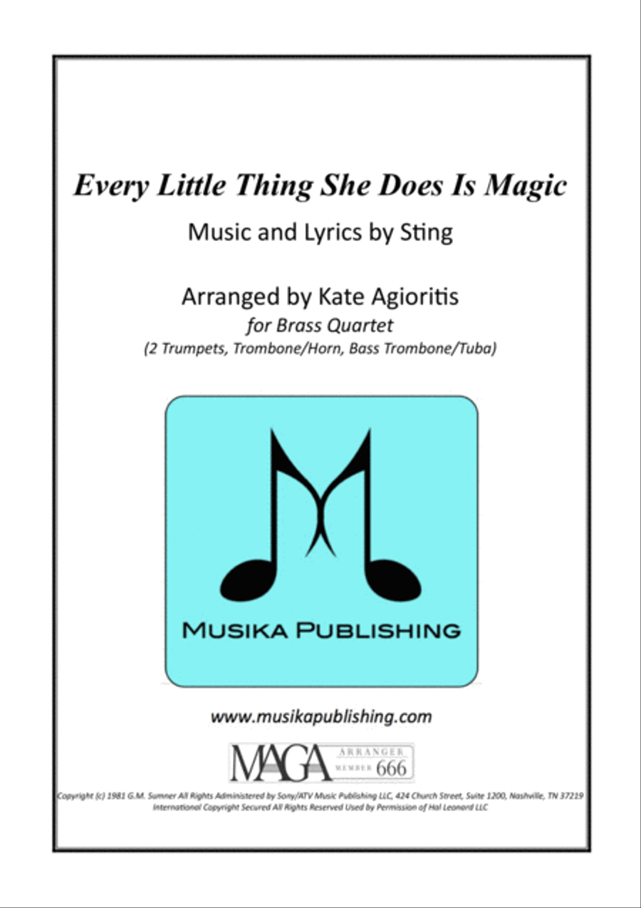 Every Little Thing She Does Is Magic Brass Quartet scores gallery preview page 1