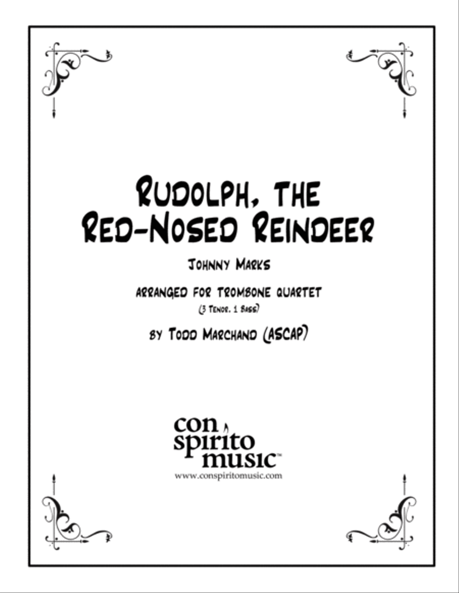 Rudolph The Red-nosed Reindeer Brass Quartet scores gallery preview page 1