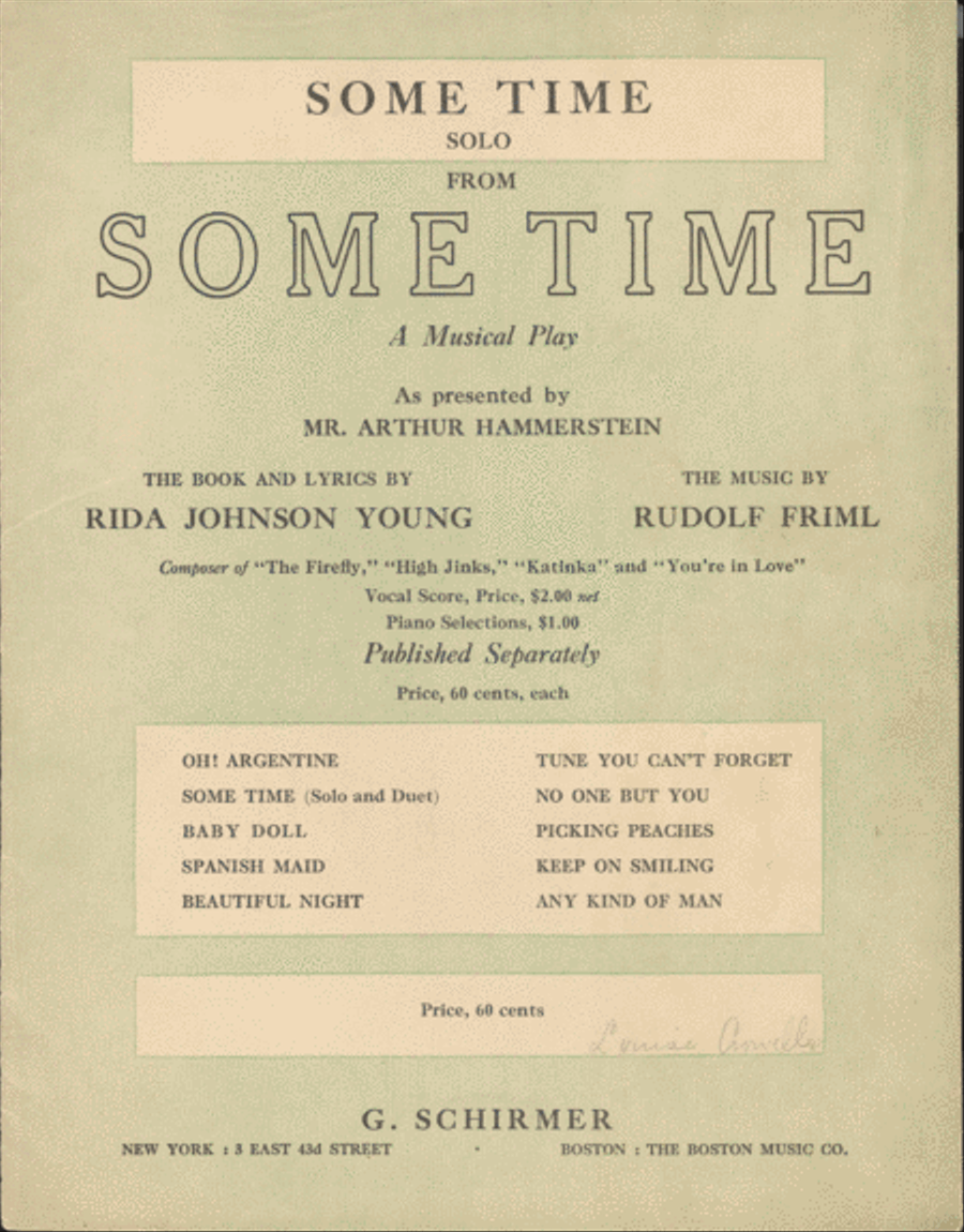 Some Time. Solo Voice scores gallery preview page 1