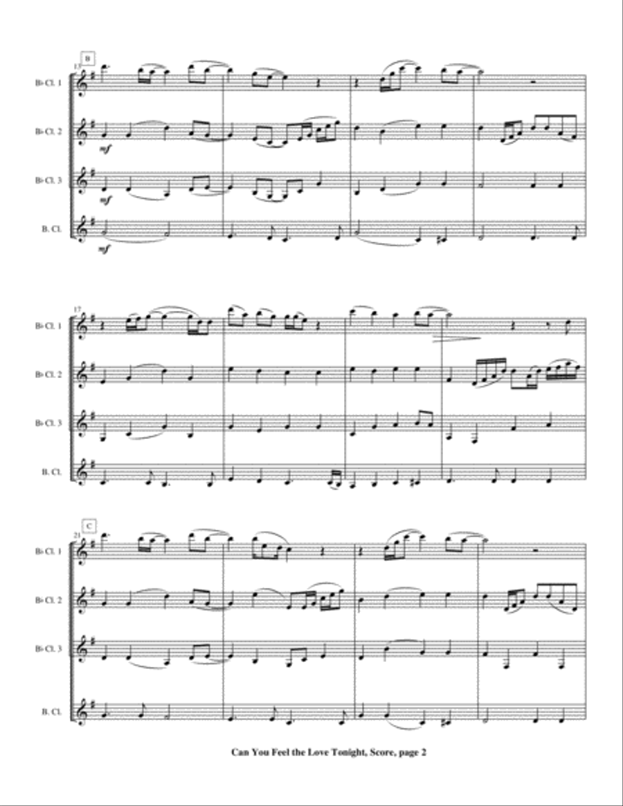 Can You Feel The Love Tonight Woodwind Ensemble scores gallery preview page 6