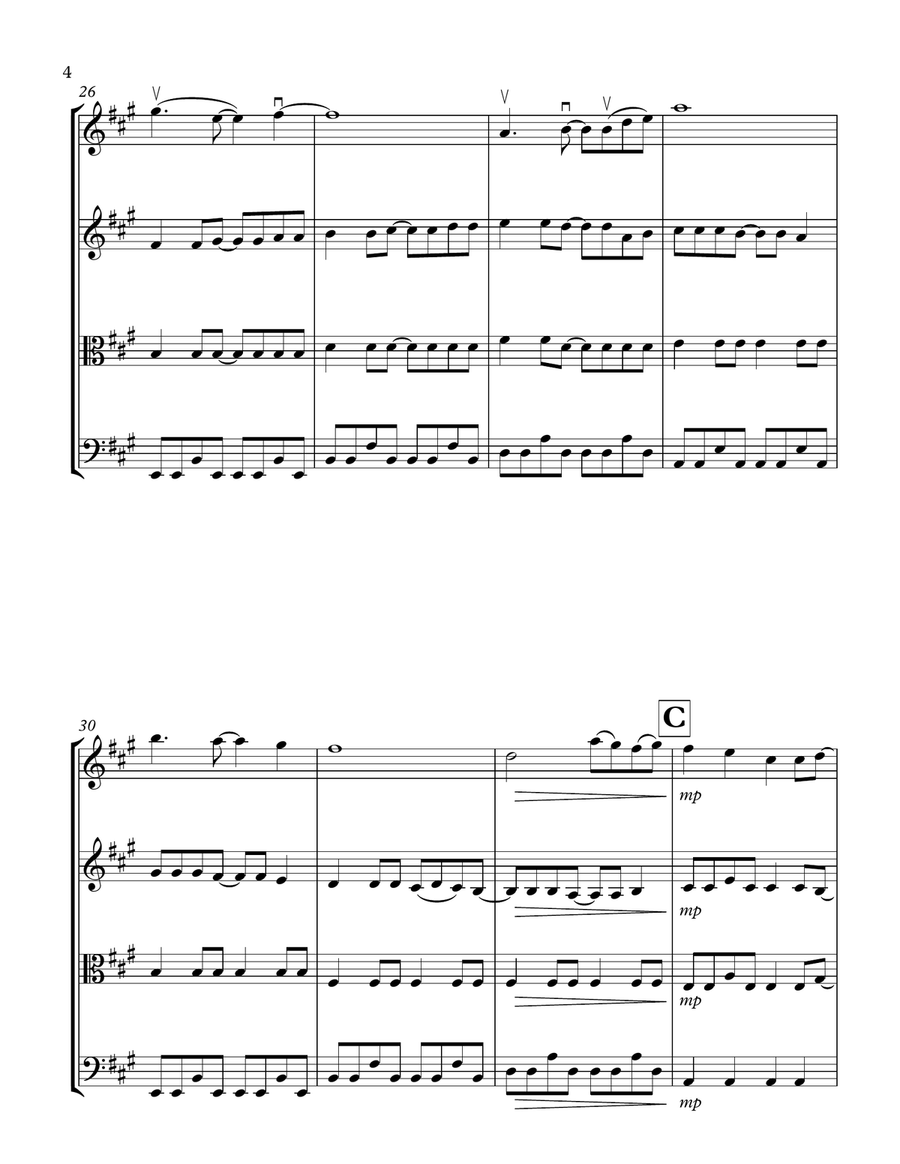 Just Like Heaven String Quartet scores gallery preview page 4