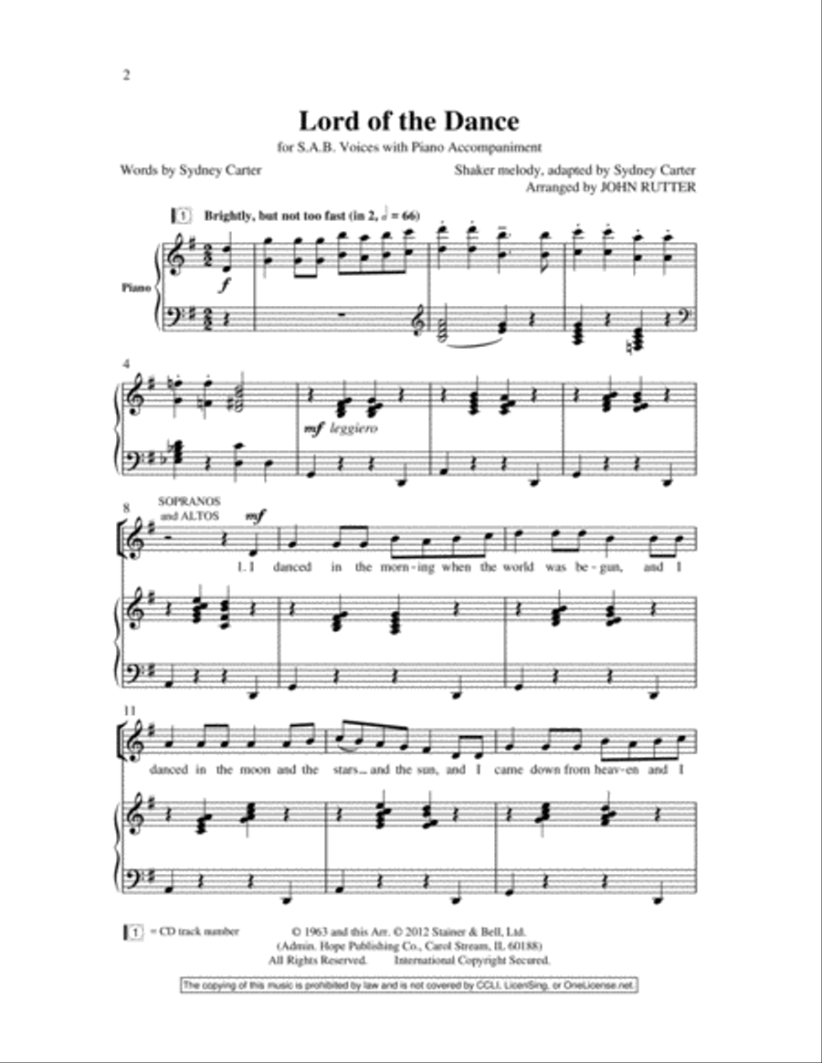 Lord of the Dance 3-Part scores gallery preview page 3
