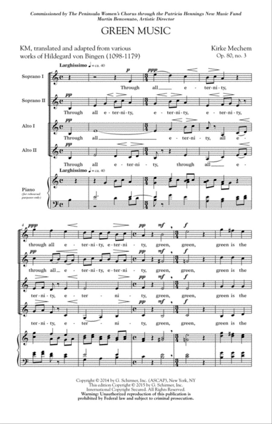 Green Music Green Music SSA scores gallery preview page 1