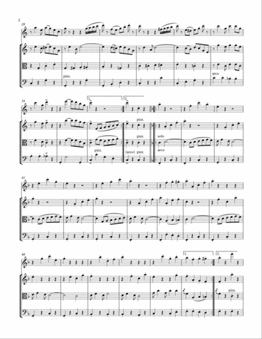 Ma Ragtime Baby, Two Step (1898), by Fred S. Stone, arranged for Flute & String Trio Small Ensemble scores gallery preview page 2