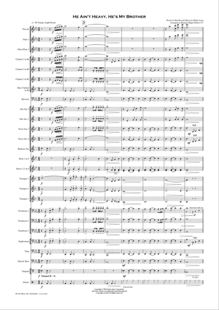 He Ain't Heavy, He's My Brother Concert Band scores gallery preview page 2