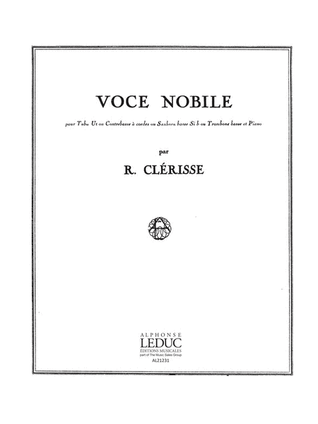 Voce Nobile (c Or B Flat) (tuba & Piano)
