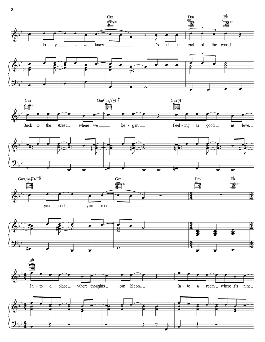 Nine In The Afternoon Piano, Vocal, Guitar scores gallery preview page 2