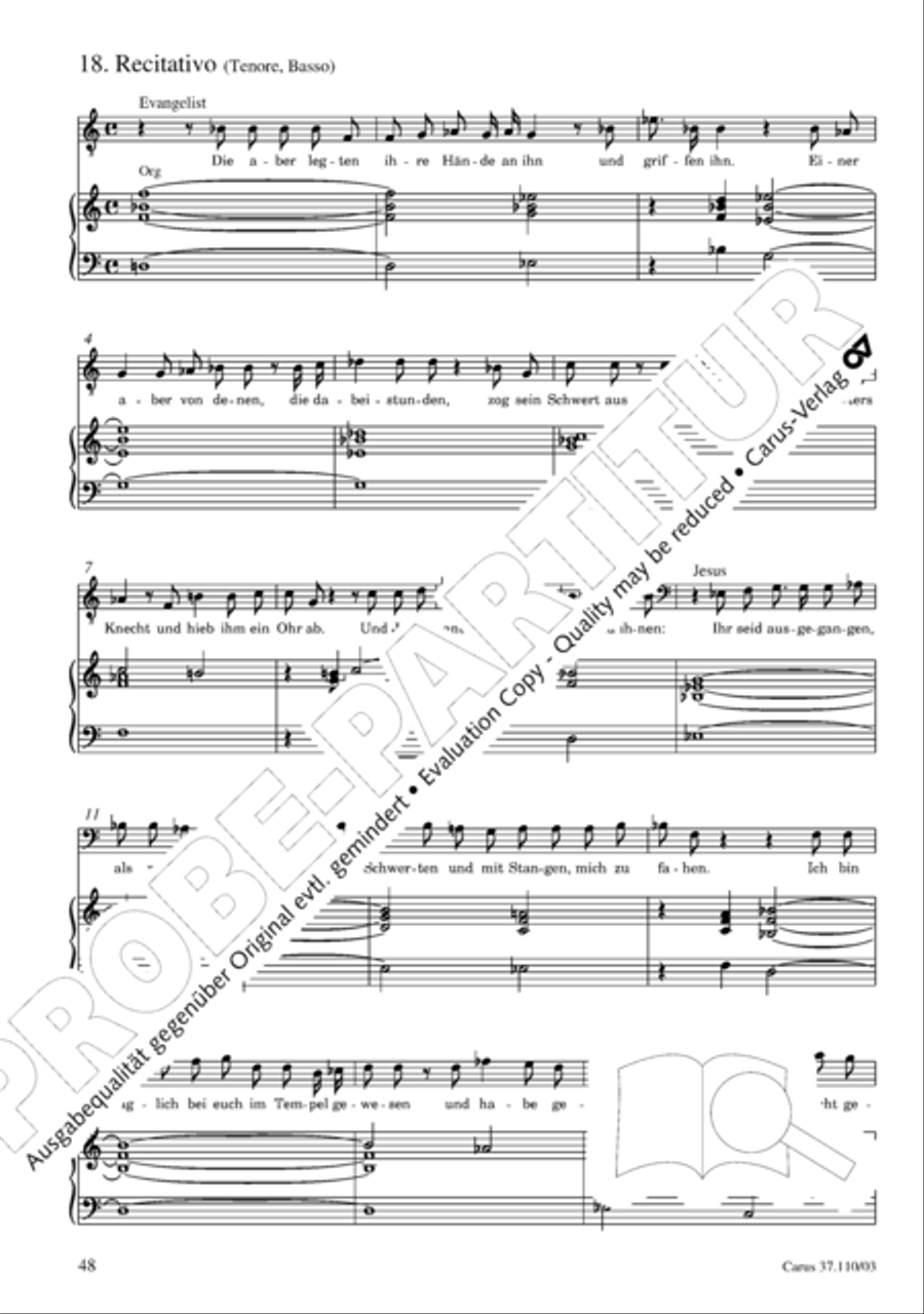 Markuspassion. Werkausgabe Reihe 1, Bd. 7 (Homilius) 4-Part scores gallery preview page 55