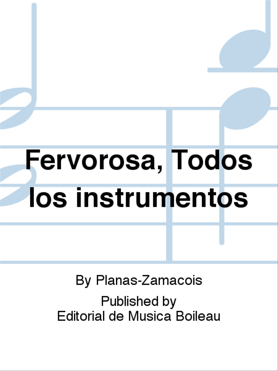 Fervorosa, Todos los instrumentos Piano Accompaniment scores gallery preview page 1