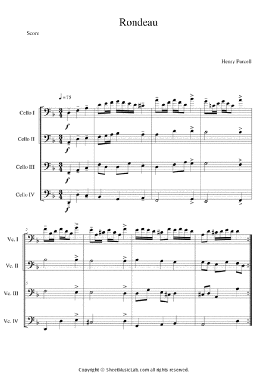 Rondeau Cello scores gallery preview page 1