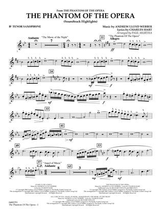 The Phantom Of The Opera (Soundtrack Highlights) (arr. Paul Murtha) - Bb Tenor Saxophone