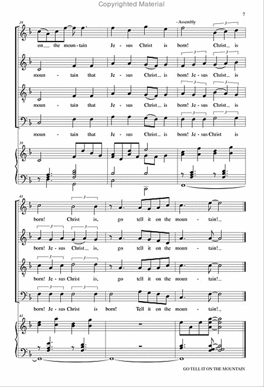 Go Tell It on the Mountain 4-Part scores gallery preview page 8
