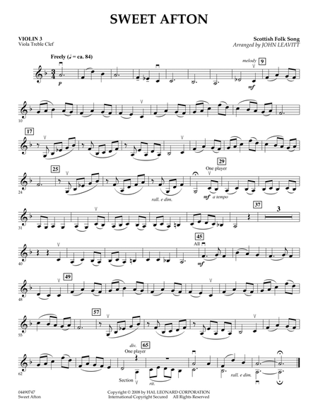 Sweet Afton - Violin 3 (Viola Treble Clef)