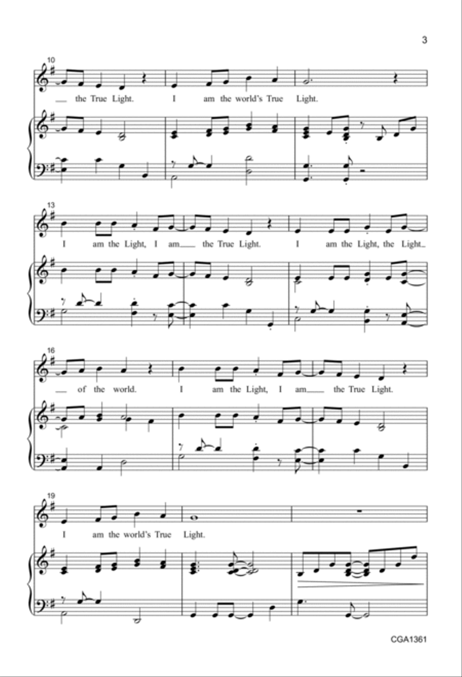 Shine Your Light Unison Choir scores gallery preview page 3