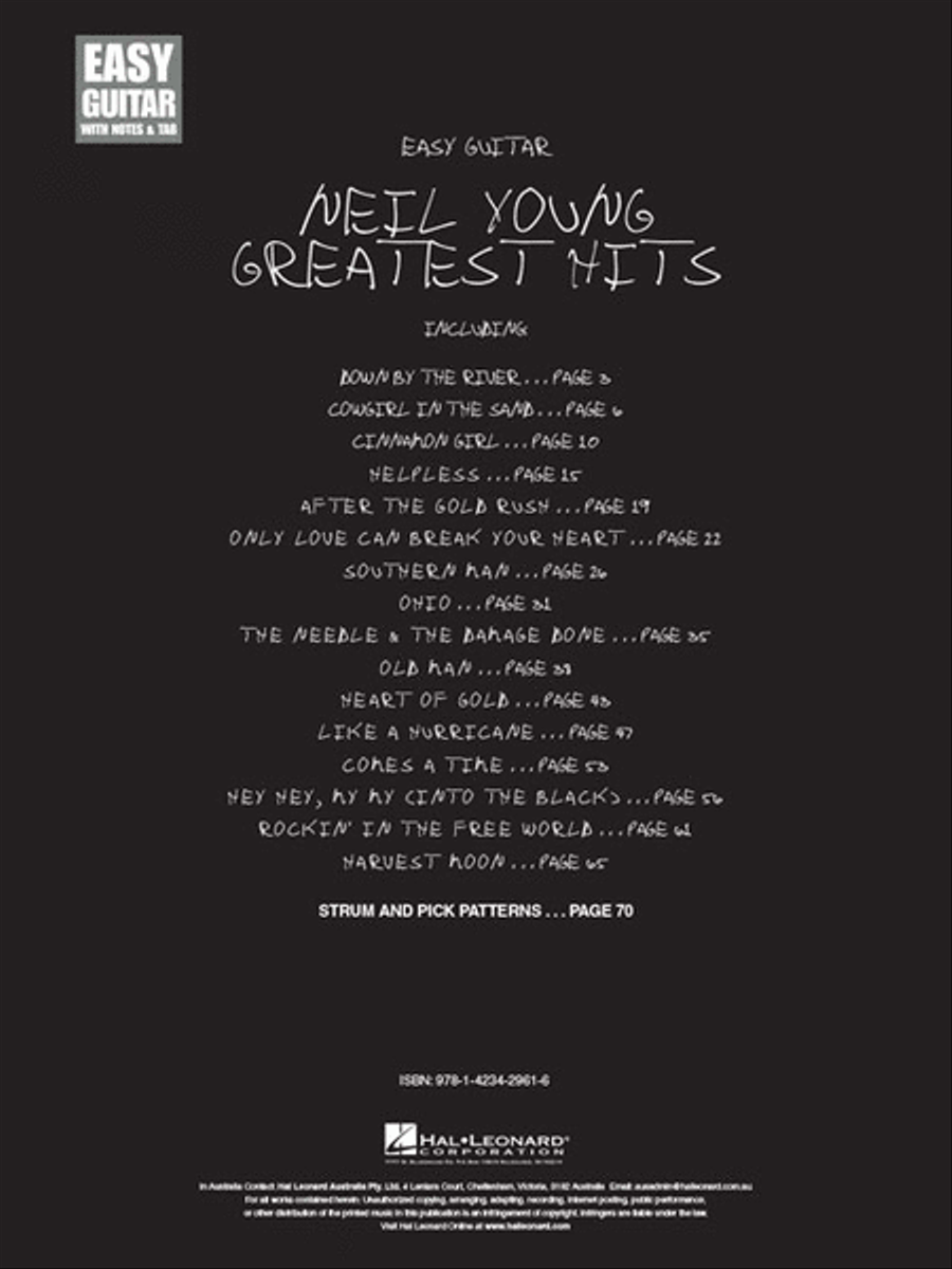 Neil Young – Greatest Hits Guitar Tablature scores gallery preview page 2