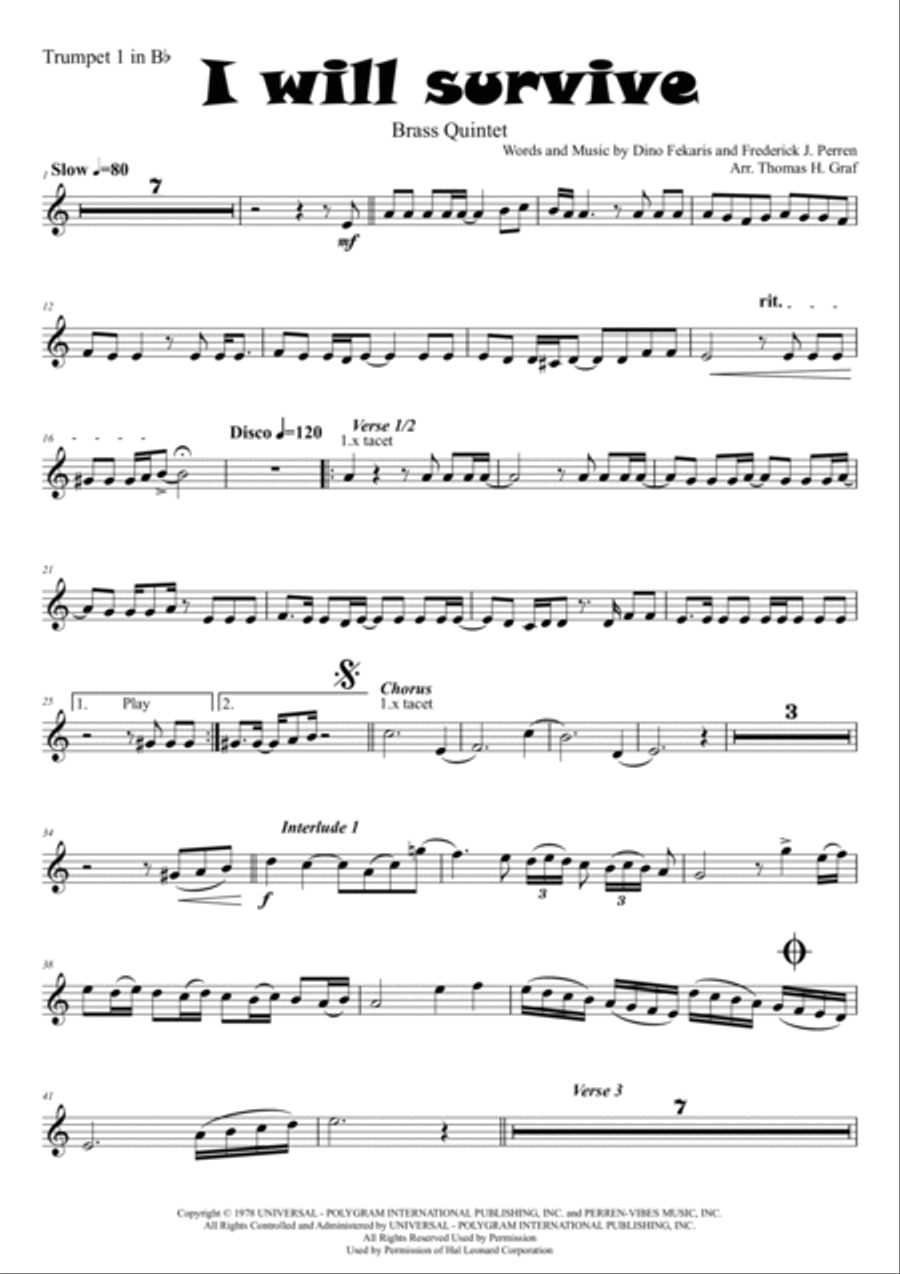I Will Survive Euphonium scores gallery preview page 6